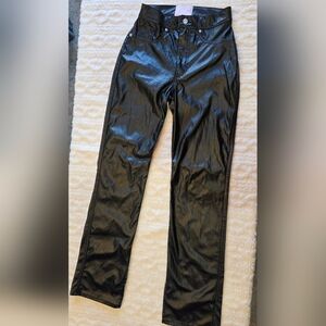 Revice Faux Leather Pants Sz 27 | Y2K Baddie | Black Vegan Leather